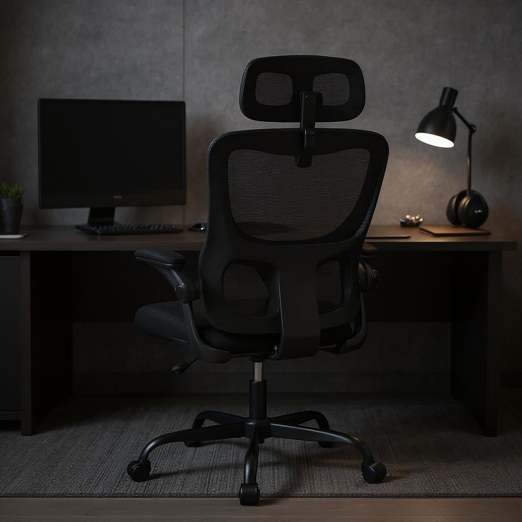 Chaise Ergonomique AirSupport™ – Dossier Mesh Respirant & Accoudoirs Repliables