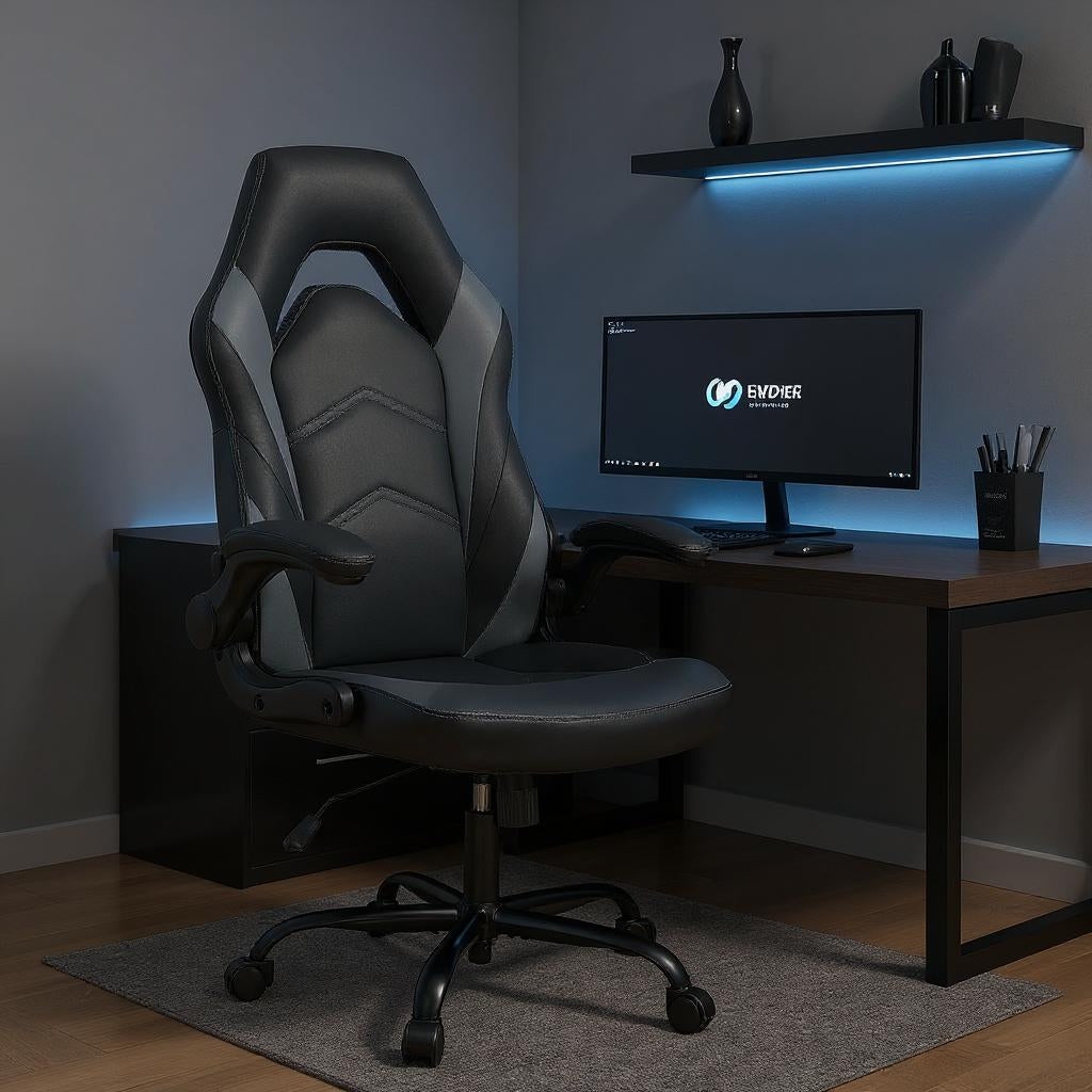 Chaise Gaming ShadowRider™ – Hauteur Réglable & Accoudoirs Rabattables