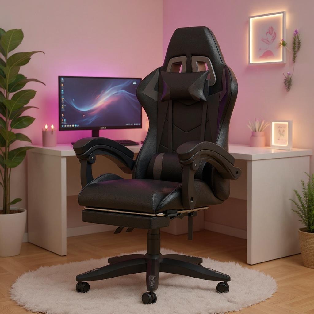 Chaise Gaming StormX™ – Repose-Pieds Intégré & Accoudoirs Réglables