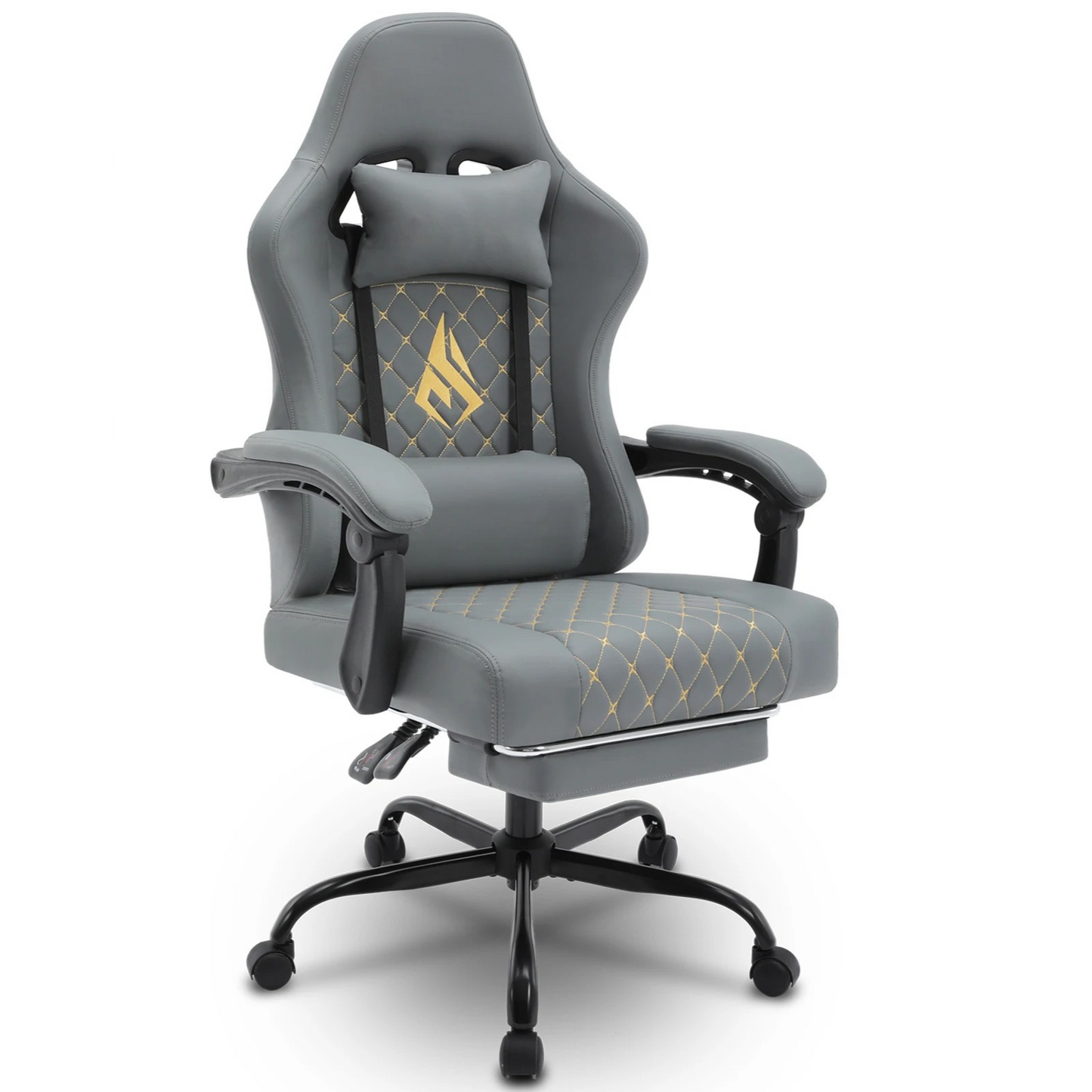 Chaise Gaming PremiumDesk™ – Repose-Pieds Intégré & Accoudoirs Réglables