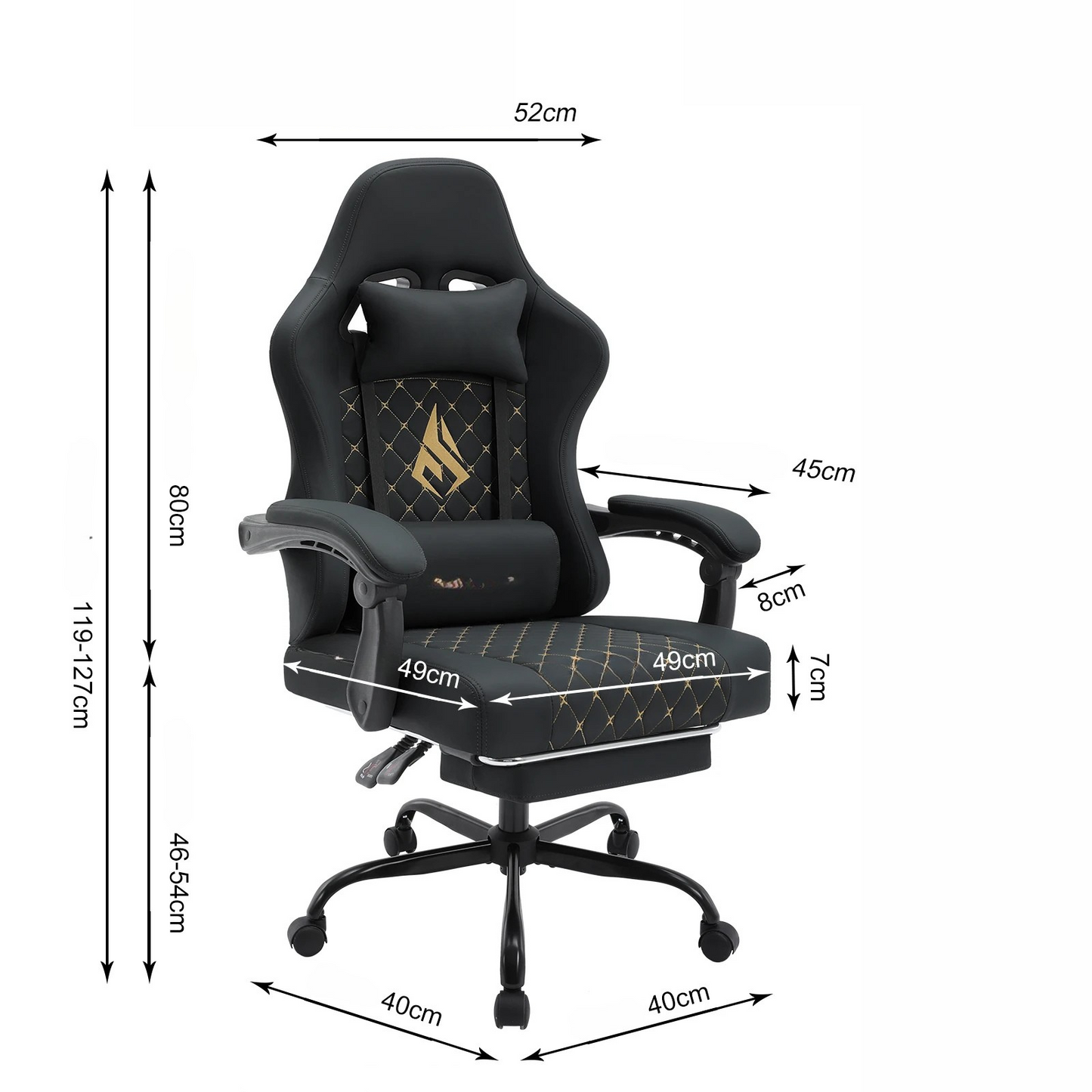 Chaise Gaming PremiumDesk™ – Repose-Pieds Intégré & Accoudoirs Réglables