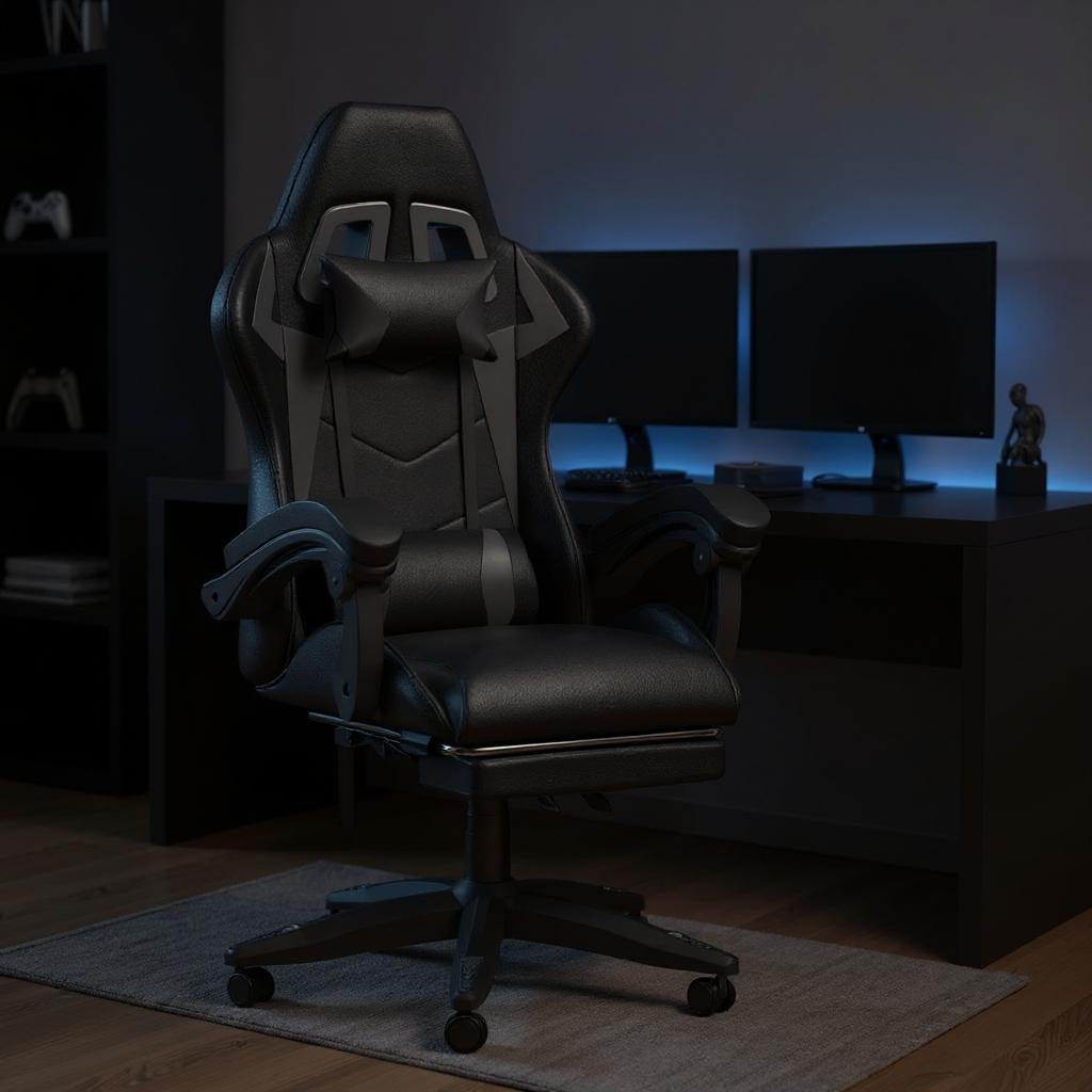 Chaise Gaming StormX™ – Repose-Pieds Intégré & Accoudoirs Réglables
