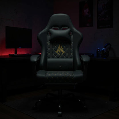 Chaise Gaming PremiumDesk™ – Repose-Pieds Intégré & Accoudoirs Réglables