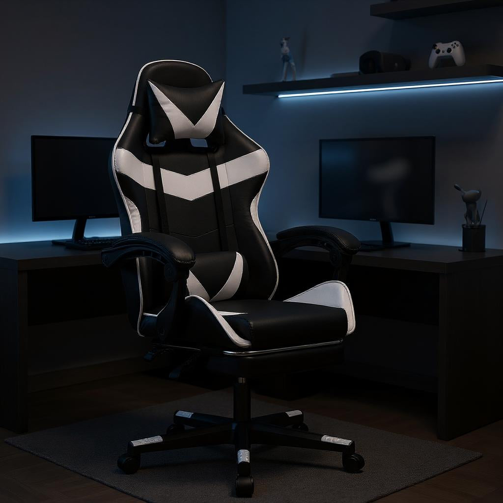 Chaise Gaming ThunderPulse™ – Hauteur Réglable & Fonction Massage