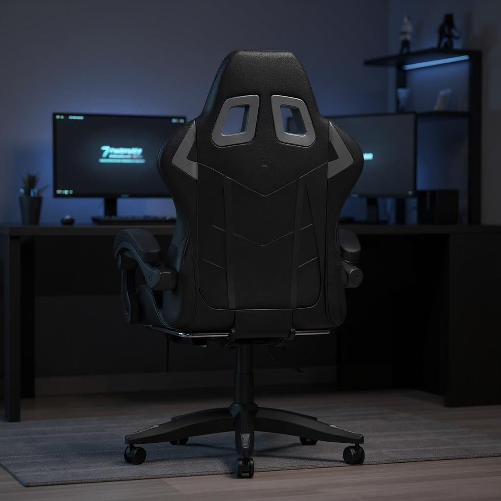 Chaise Gaming StormX™ – Repose-Pieds Intégré & Accoudoirs Réglables