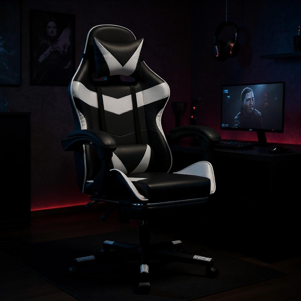 Chaise Gaming ThunderPulse™ – Hauteur Réglable & Fonction Massage